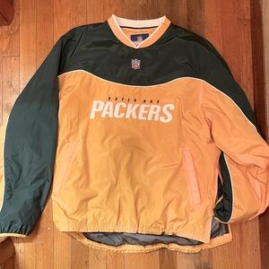 Green Bay Packers Reebok NFL Nylon Pullover Mens L